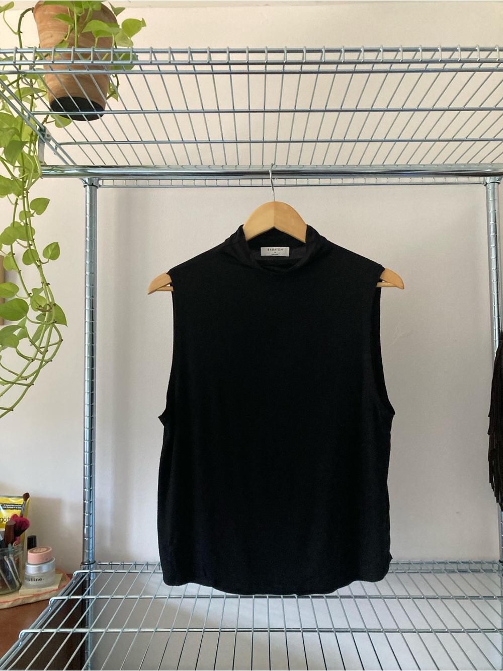 Aritzia Black Mock Neck Sleeveless Tank Top